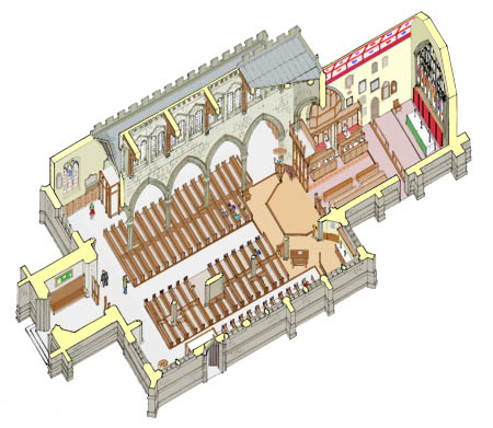 Plan of St Peter's Church, Nottingham