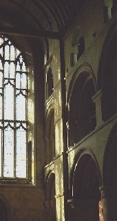 The nave and West window of Southwell Minster